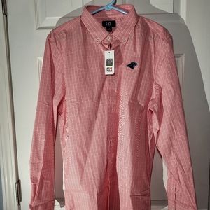 Cutter & Buck mens large NFL Carolina Panthers Long Sleeve Button up shirt
